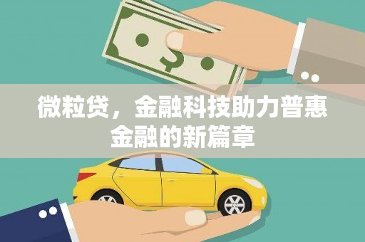 安康微粒贷，金融科技助力普惠金融的新篇章