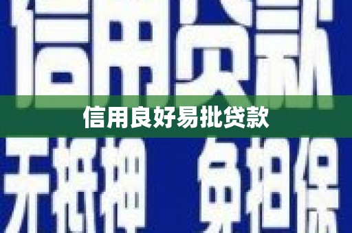 安康信用良好易批贷款