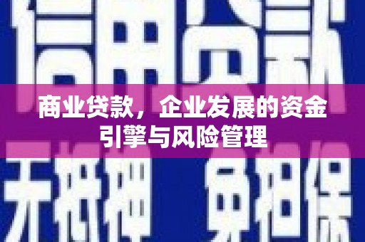 安康商业贷款，企业发展的资金引擎与风险管理