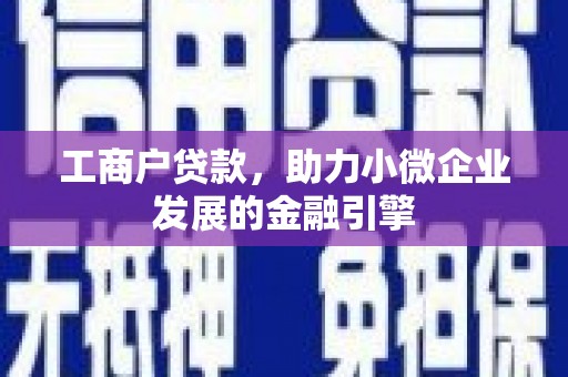 安康工商户贷款，助力小微企业发展的金融引擎