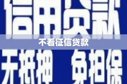 安康不看征信贷款