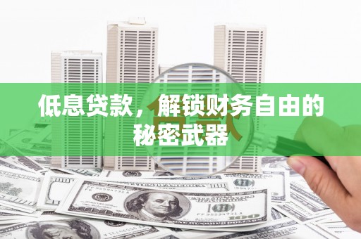 安康低息贷款，解锁财务自由的秘密武器