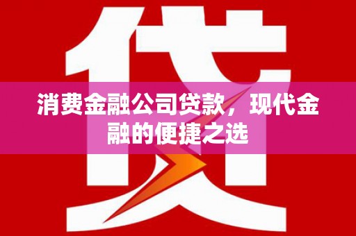 安康消费金融公司贷款，现代金融的便捷之选