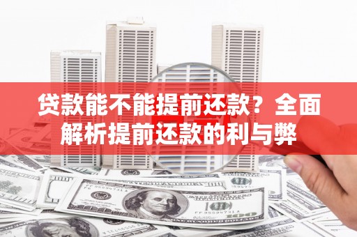 安康贷款能不能提前还款？全面解析提前还款的利与弊