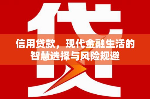 安康信用贷款，现代金融生活的智慧选择与风险规避