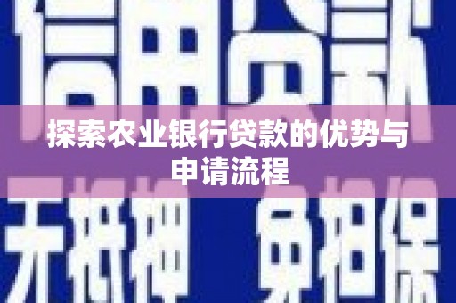 安康探索农业银行贷款的优势与申请流程