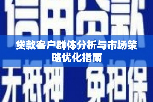 安康贷款客户群体分析与市场策略优化指南
