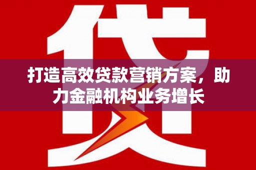安康打造高效贷款营销方案，助力金融机构业务增长