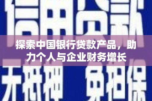 安康探索中国银行贷款产品，助力个人与企业财务增长