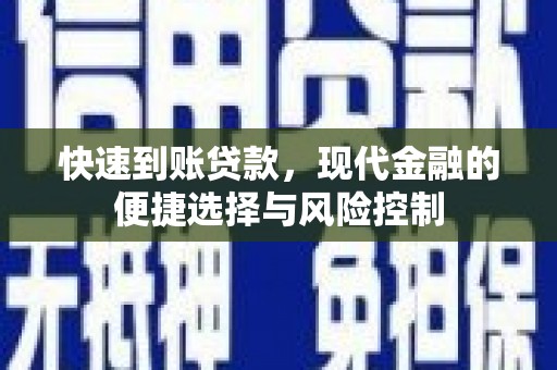安康快速到账贷款，现代金融的便捷选择与风险控制