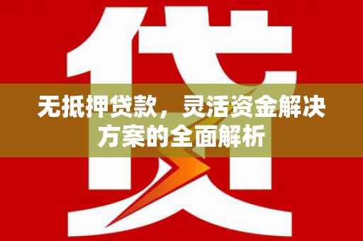 安康无抵押贷款，灵活资金解决方案的全面解析