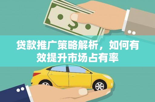 安康贷款推广策略解析，如何有效提升市场占有率