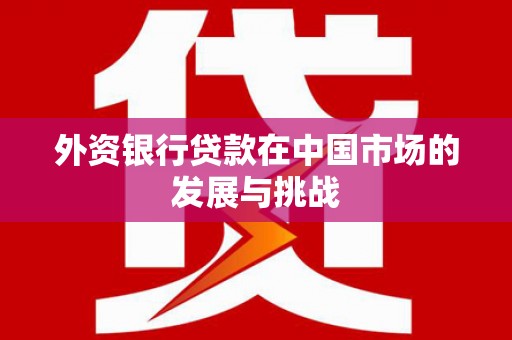 安康外资银行贷款在中国市场的发展与挑战
