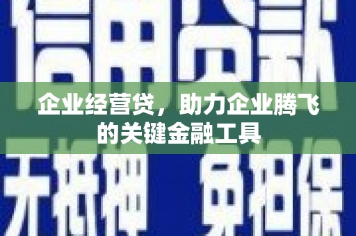 安康企业经营贷，助力企业腾飞的关键金融工具