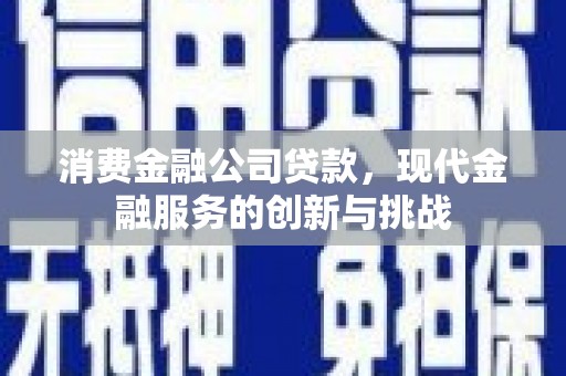 安康消费金融公司贷款，现代金融服务的创新与挑战