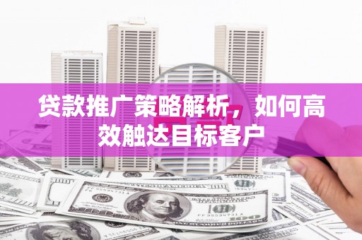 安康贷款推广策略解析，如何高效触达目标客户