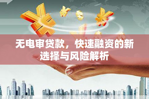 安康无电审贷款，快速融资的新选择与风险解析