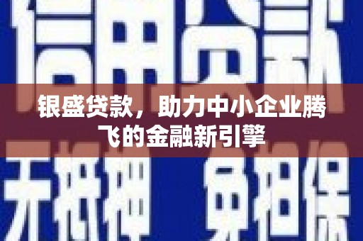 安康银盛贷款，助力中小企业腾飞的金融新引擎