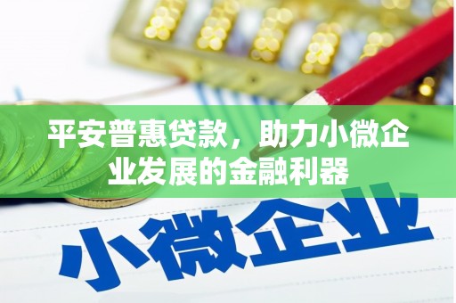 安康平安普惠贷款，助力小微企业发展的金融利器