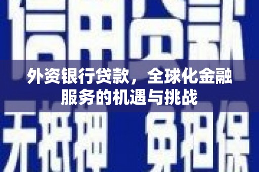安康外资银行贷款，全球化金融服务的机遇与挑战
