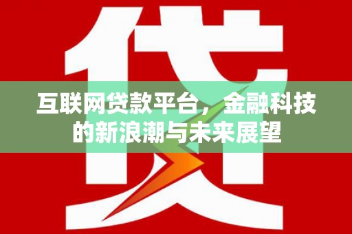 安康互联网贷款平台，金融科技的新浪潮与未来展望