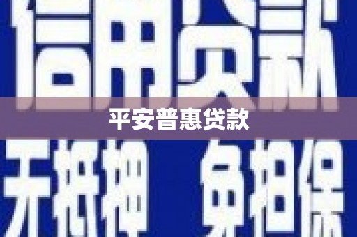 安康平安普惠贷款